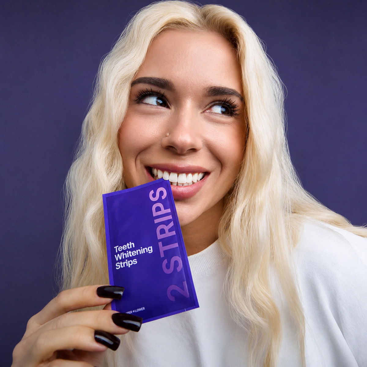 Purple Teeth Whitening Strips (28 Strips) – No-Peroxide Sensitive Formula