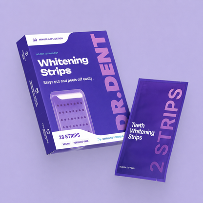 Purple Teeth Whitening Strips (28 Strips) – No-Peroxide Sensitive Formula